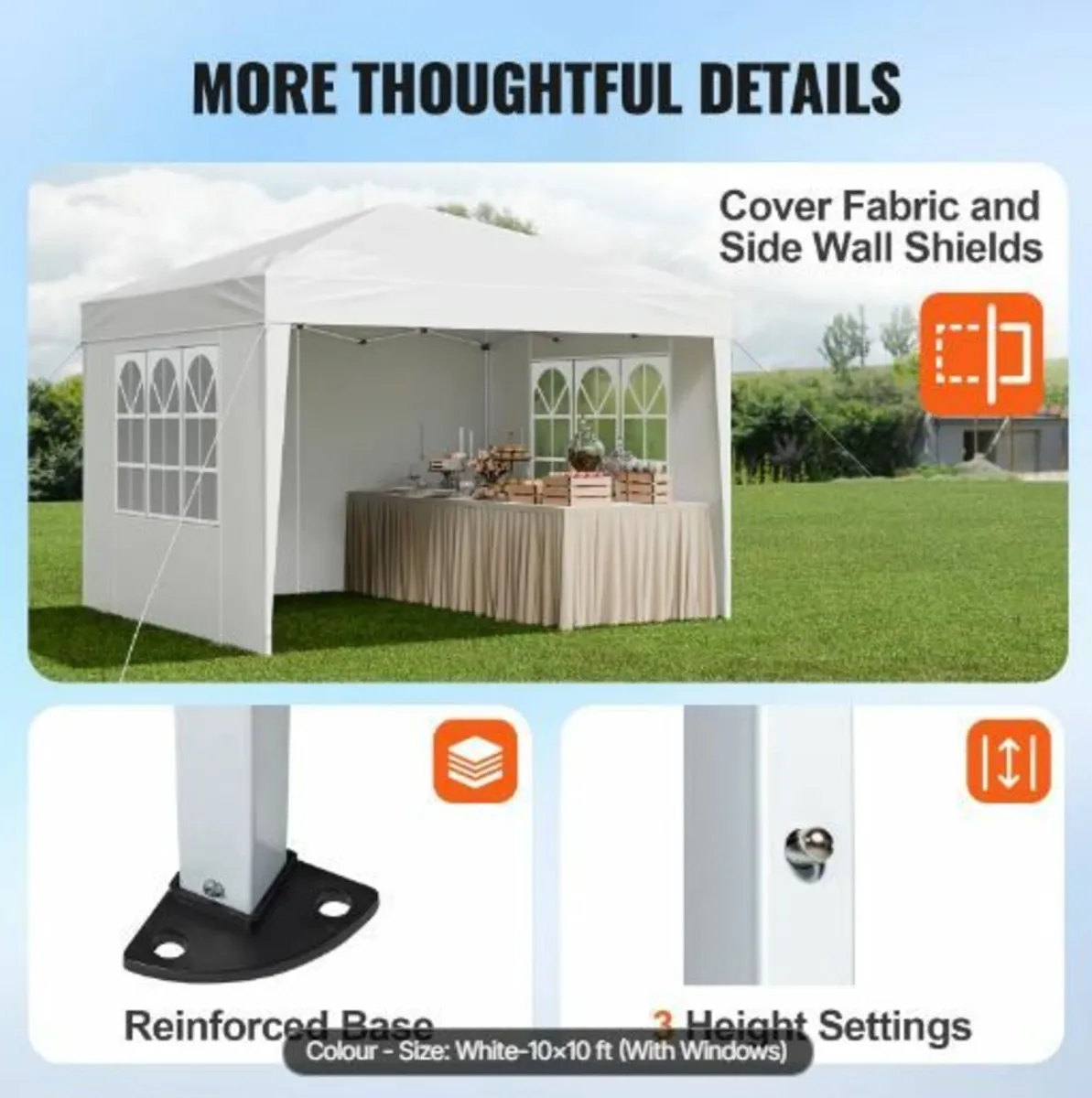 Pop Up Canopy, 2.95 x 2.95 m Instant - Image 2