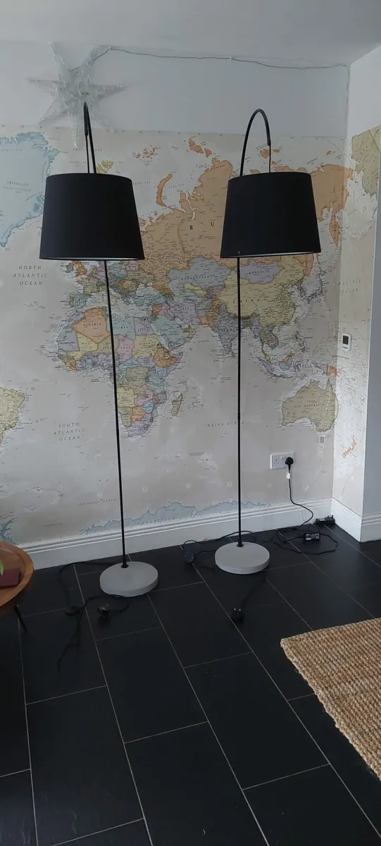 Pair of modern arc floor lamps for sale - Image 2