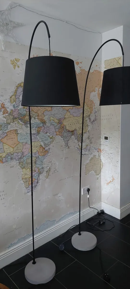Pair of modern arc floor lamps for sale - Image 4