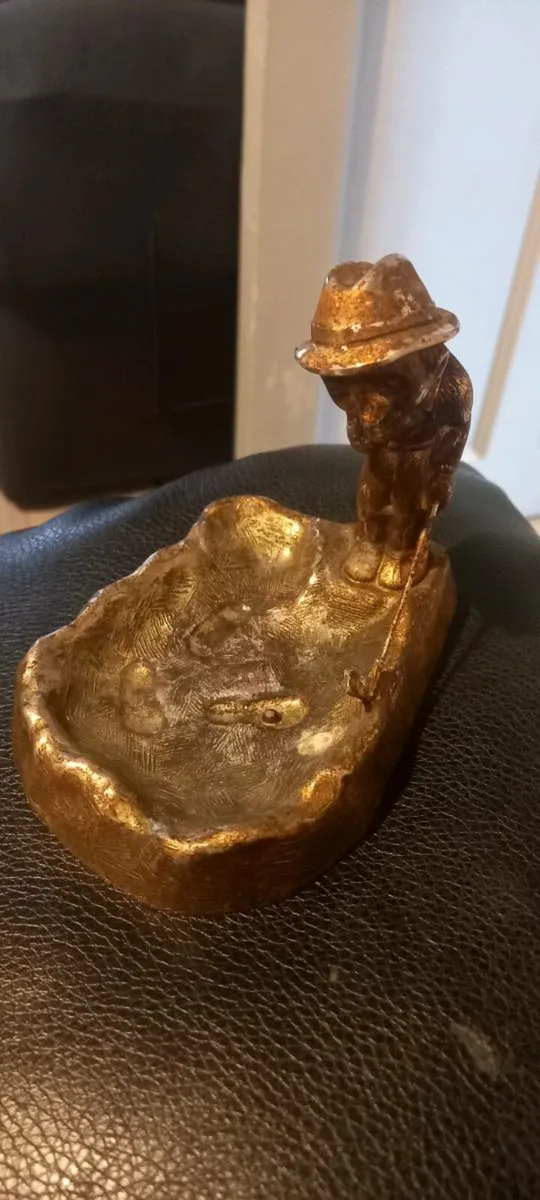Vintage Gold Golfer Astray/Trinket dish - Image 2