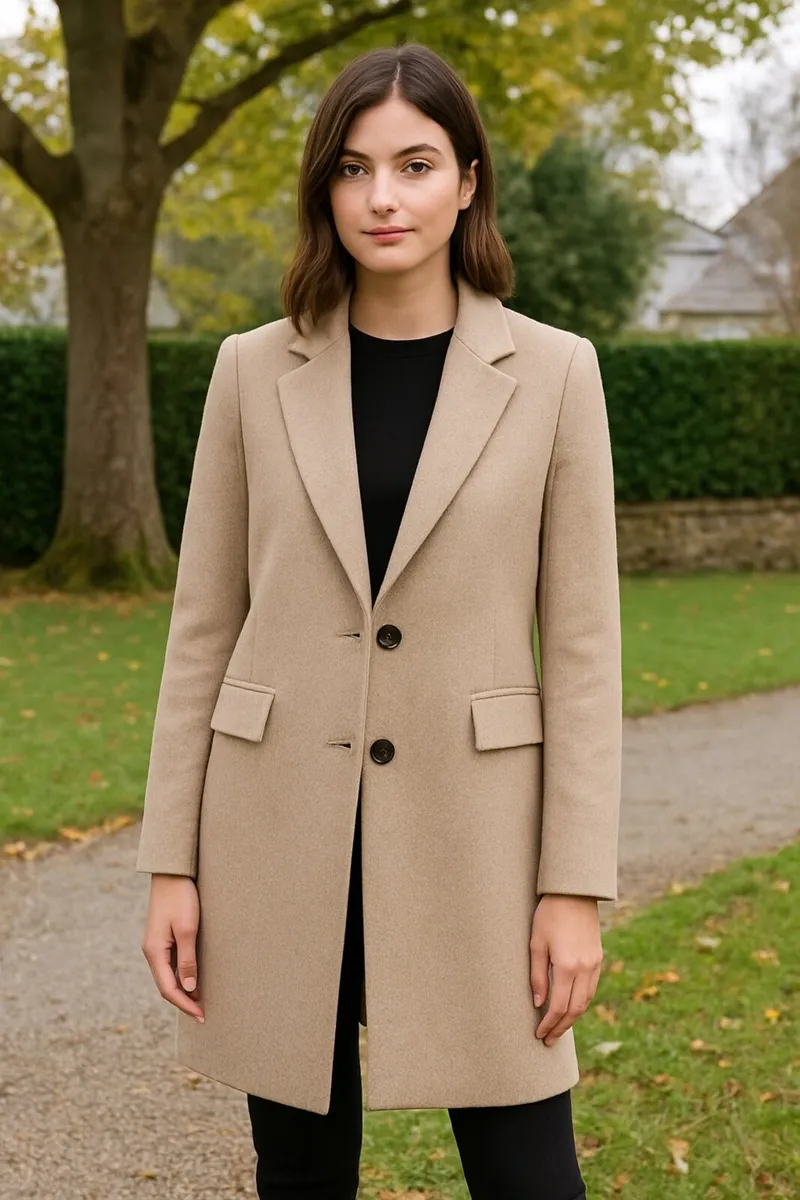 BNWT Ladies Coat: Size 12  Oatmeal / Beige / Cream