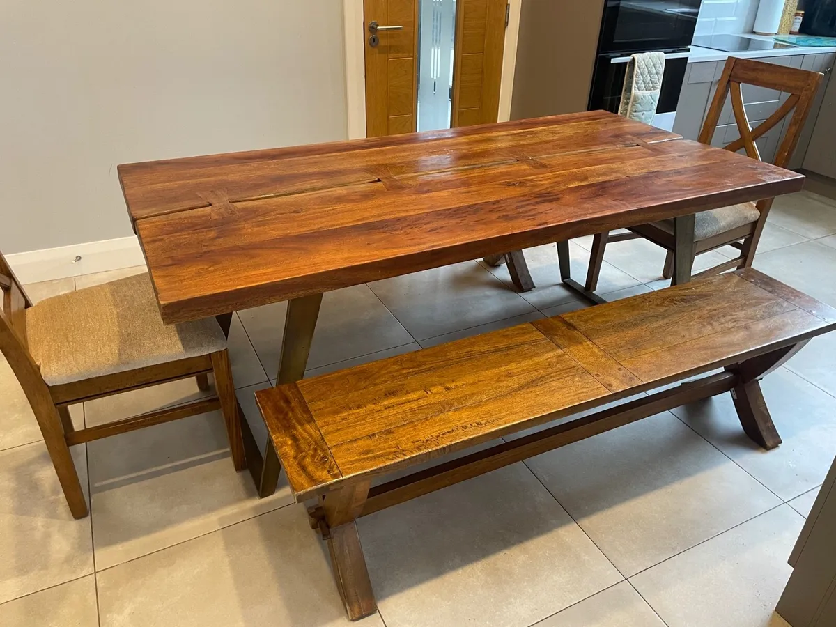 A Solid Oak Mahogany dining set - Image 4