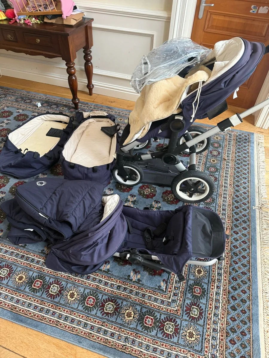 Bugaboo donkey twin buggy navy - Image 1