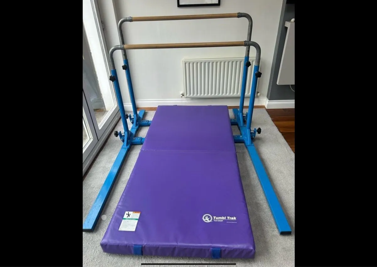 Gymnastics High Bars Tumbl Trak 5in1 system + mat - Image 2