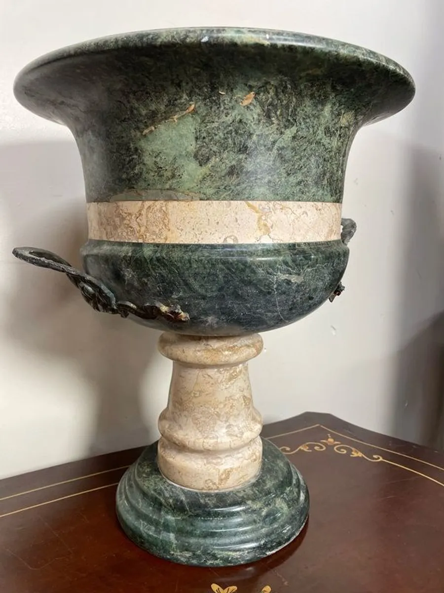 Impressive Pair of Heavy Marble Neoclassical Urns - Image 4