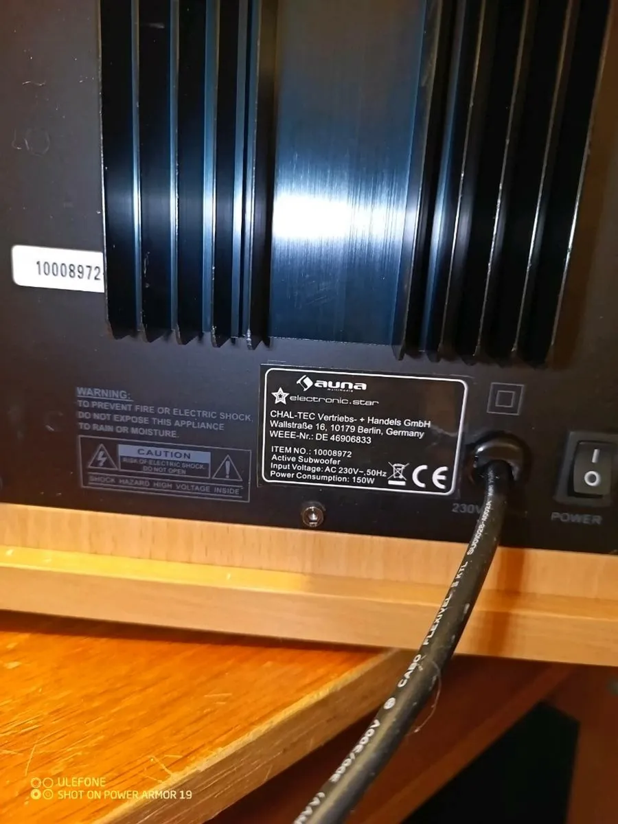 Auna powered surround sound bass speaker - Image 3