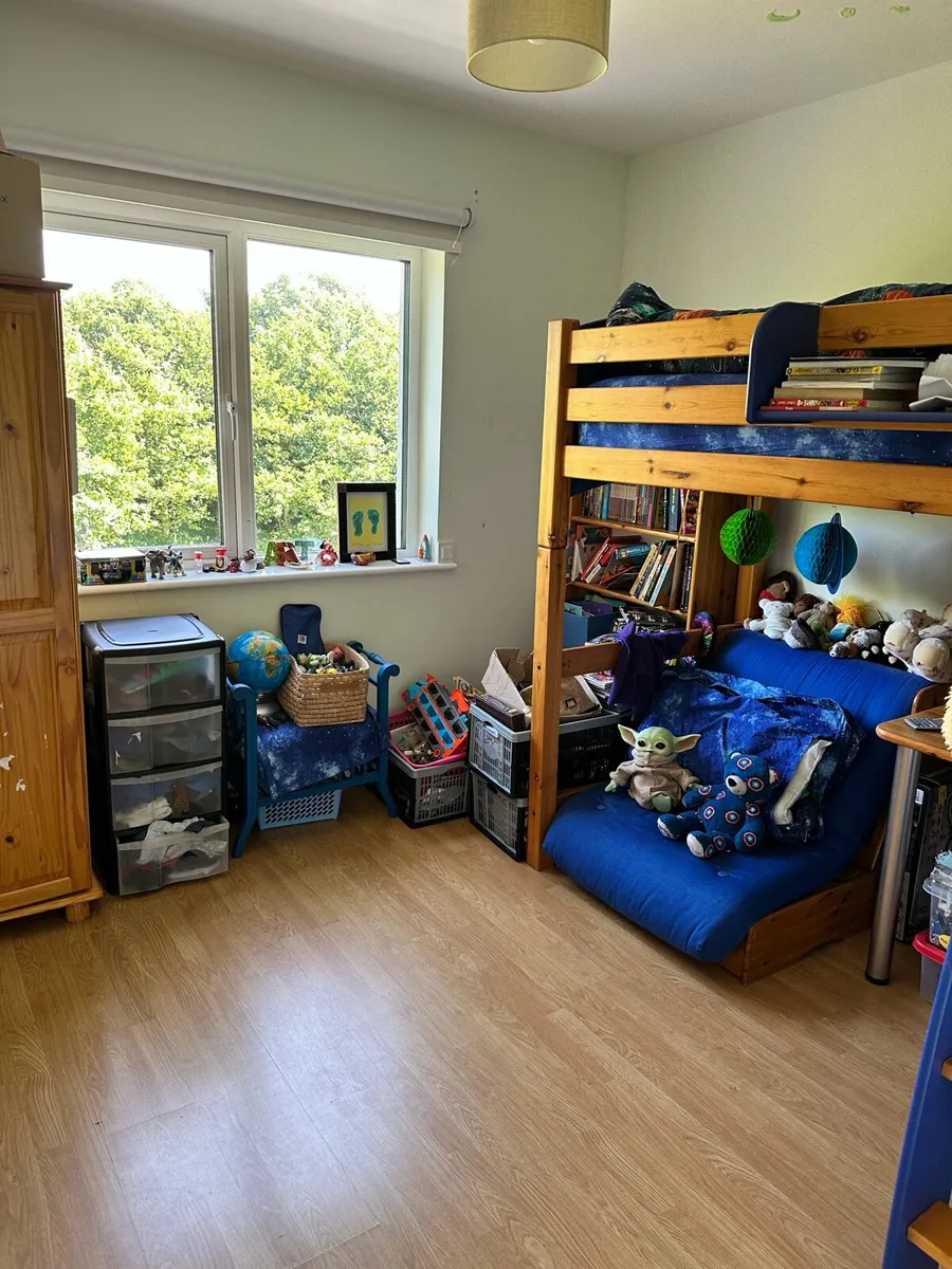 Kids desk bed with extra futon