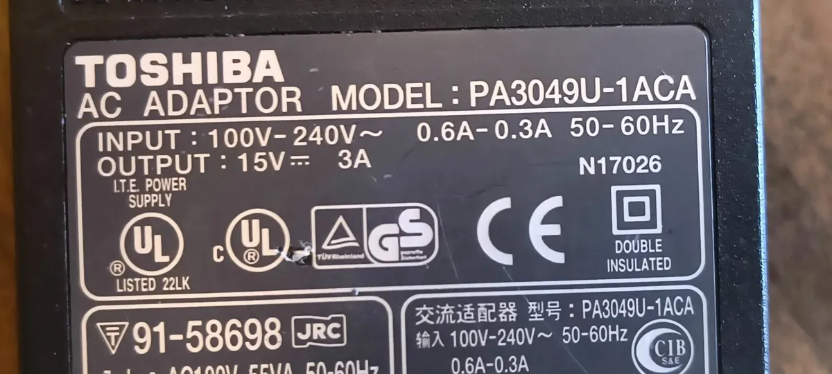 Adapter 15 v Toshiba Laptop - Image 2