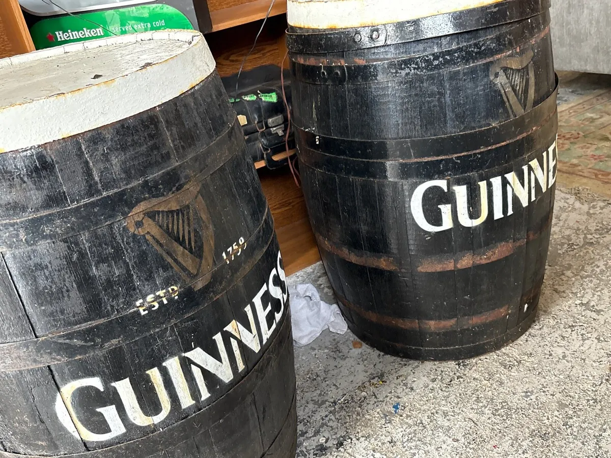 2x Wooden full size Guinness barrels