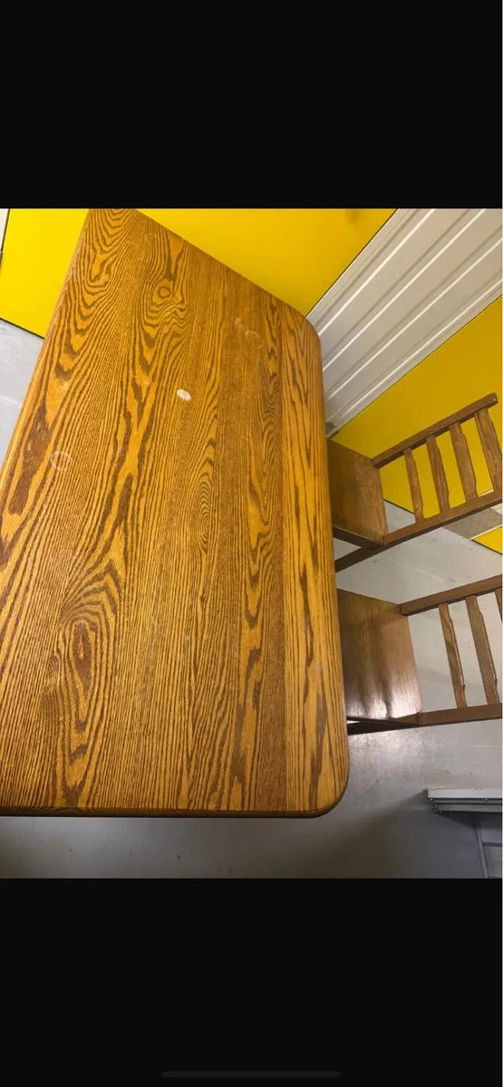 Solid oak table and  chairs approx 6ft 3ft - Image 3