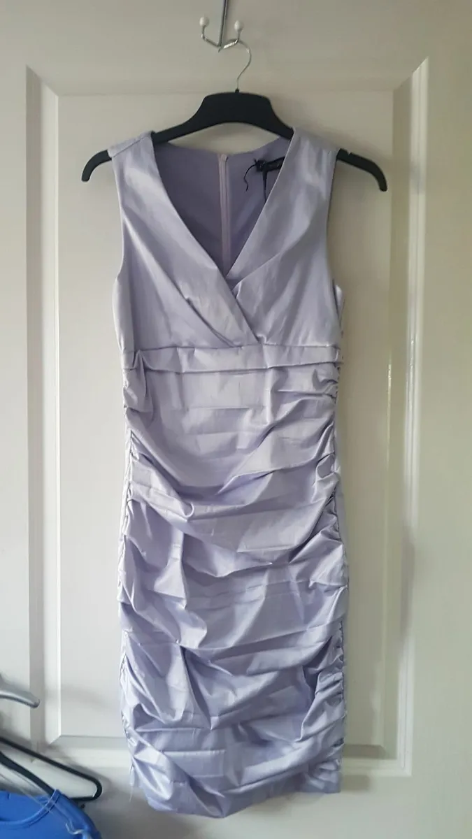 QUALITY satin LOOK lila dress SIZES xs-s s-m new - Image 1
