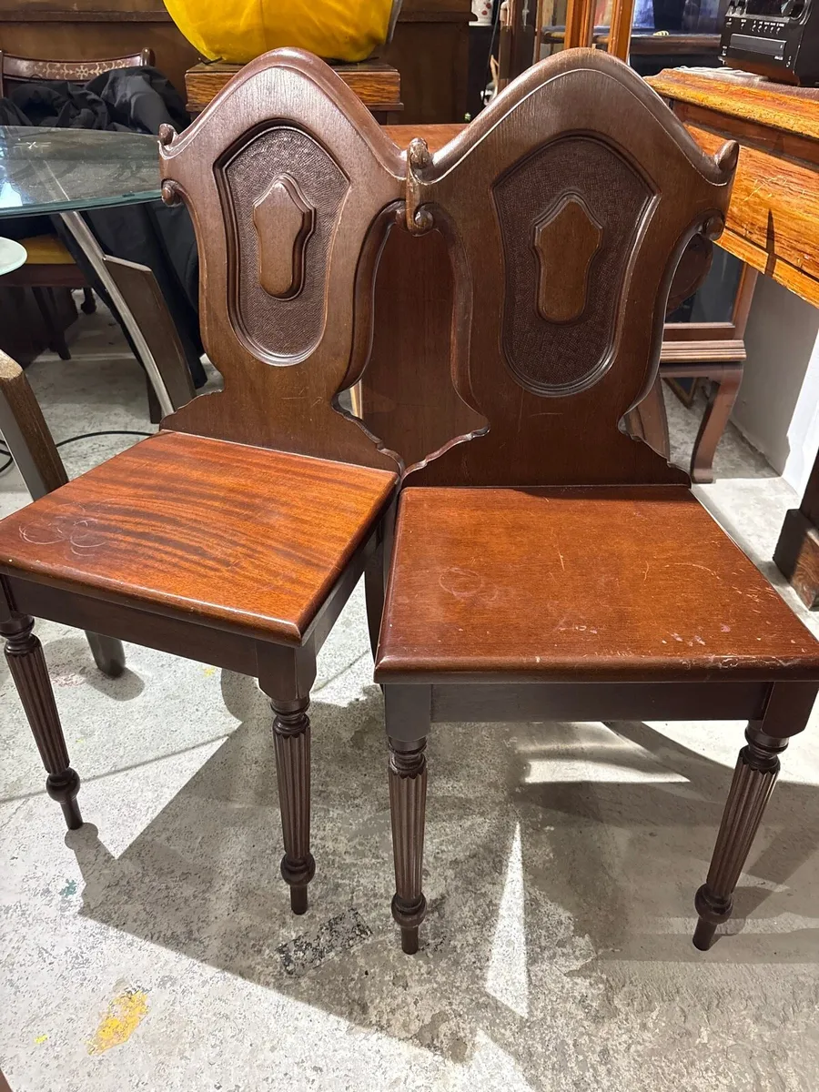 Pair of 19 century hall chairs