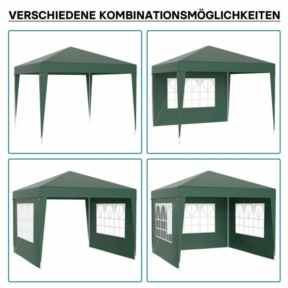 Waterproof 3x3m Gazebo with 4 Side Walls - Image 4