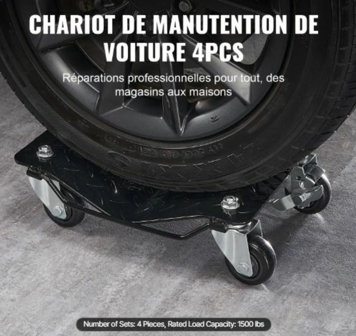 Car Dolly Wheel Tire Dolly 4 PCS Heavy Duty Skate - Image 4