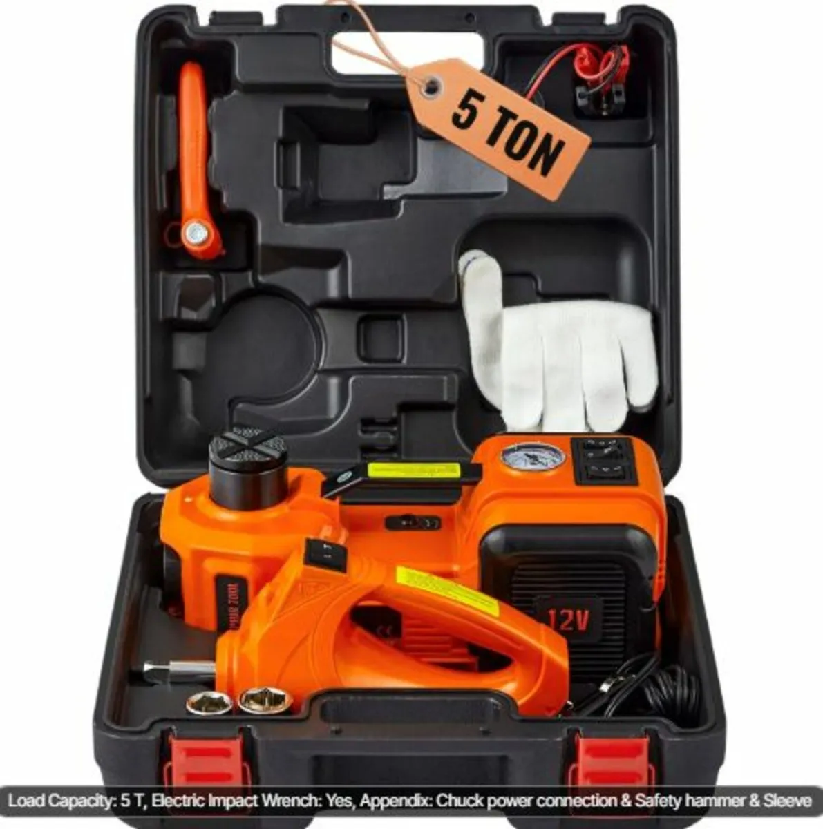 Electric Hydraulic Car Floor Jack 5 Ton 12V w/Imp - Image 1