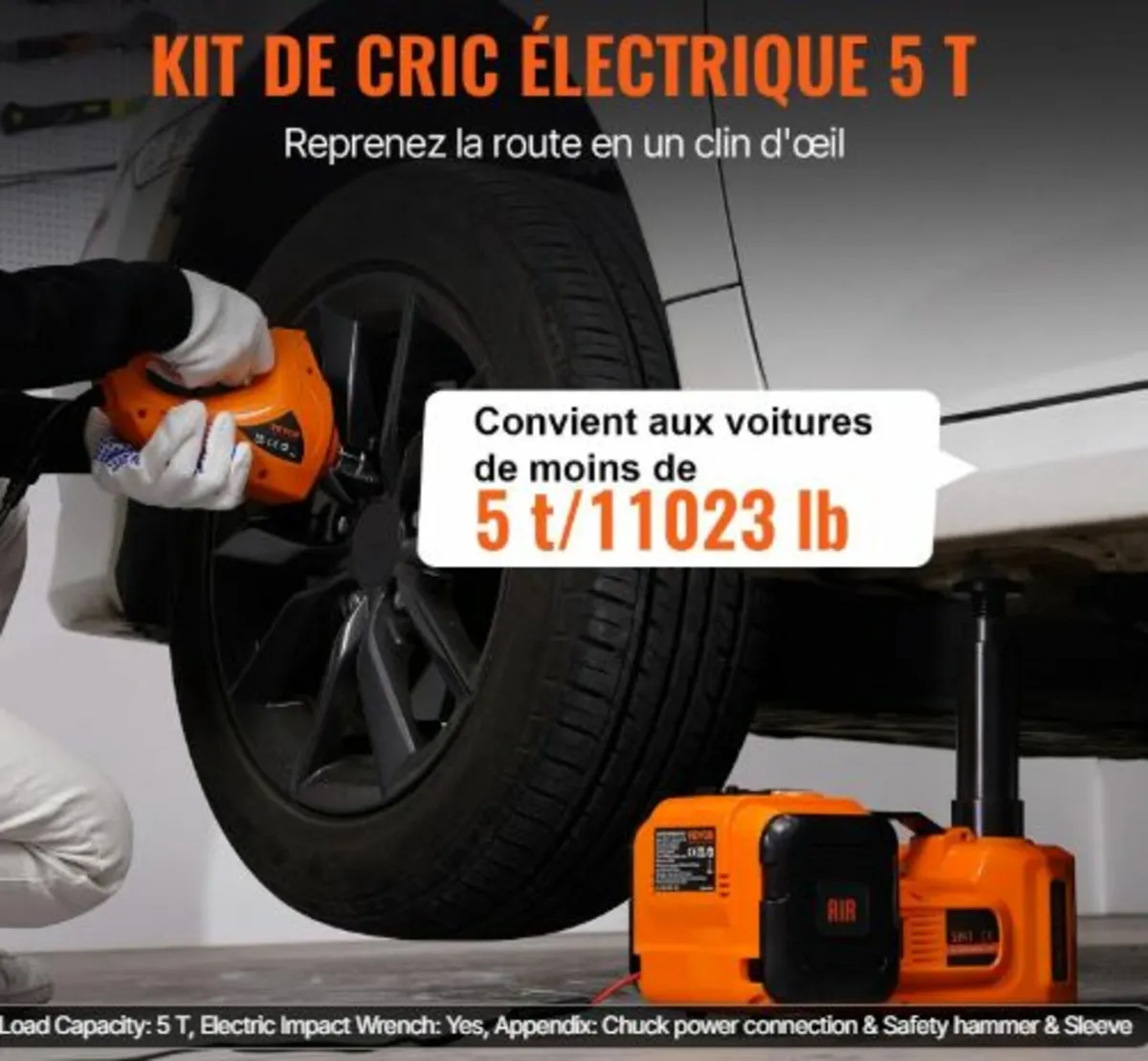 Electric Hydraulic Car Floor Jack 5 Ton 12V w/Imp - Image 2