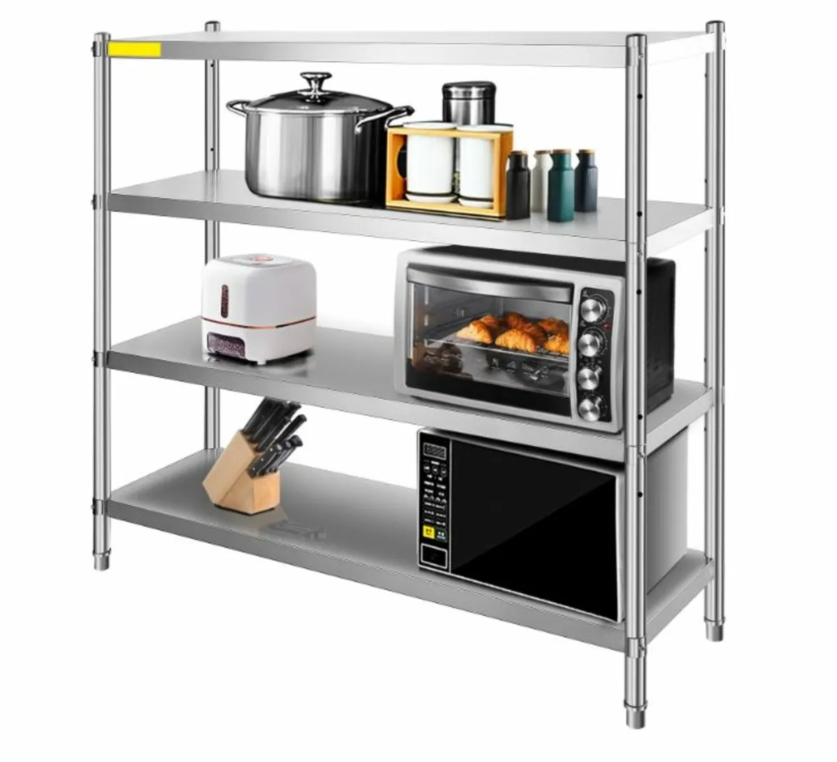 4-Tier Stainless Steel Storage Shelf Heavy Duty - Image 1