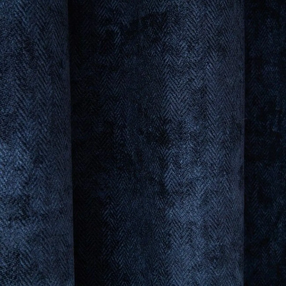 Blackout & Thermal Herringbone Curtains - Navy - Image 2