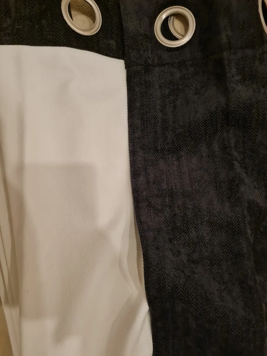 Blackout & Thermal Herringbone Curtains - Navy - Image 3