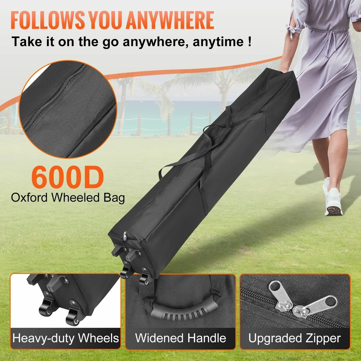 10 x 10 FT Pop Up Canopy Tent Patio Gazebo White - Image 3