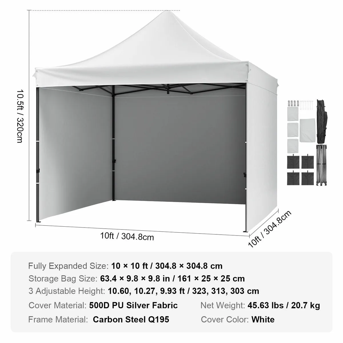 304.8 x 304.8cm Pop Up Canopy Outdoor Gazebo Tent - Image 4
