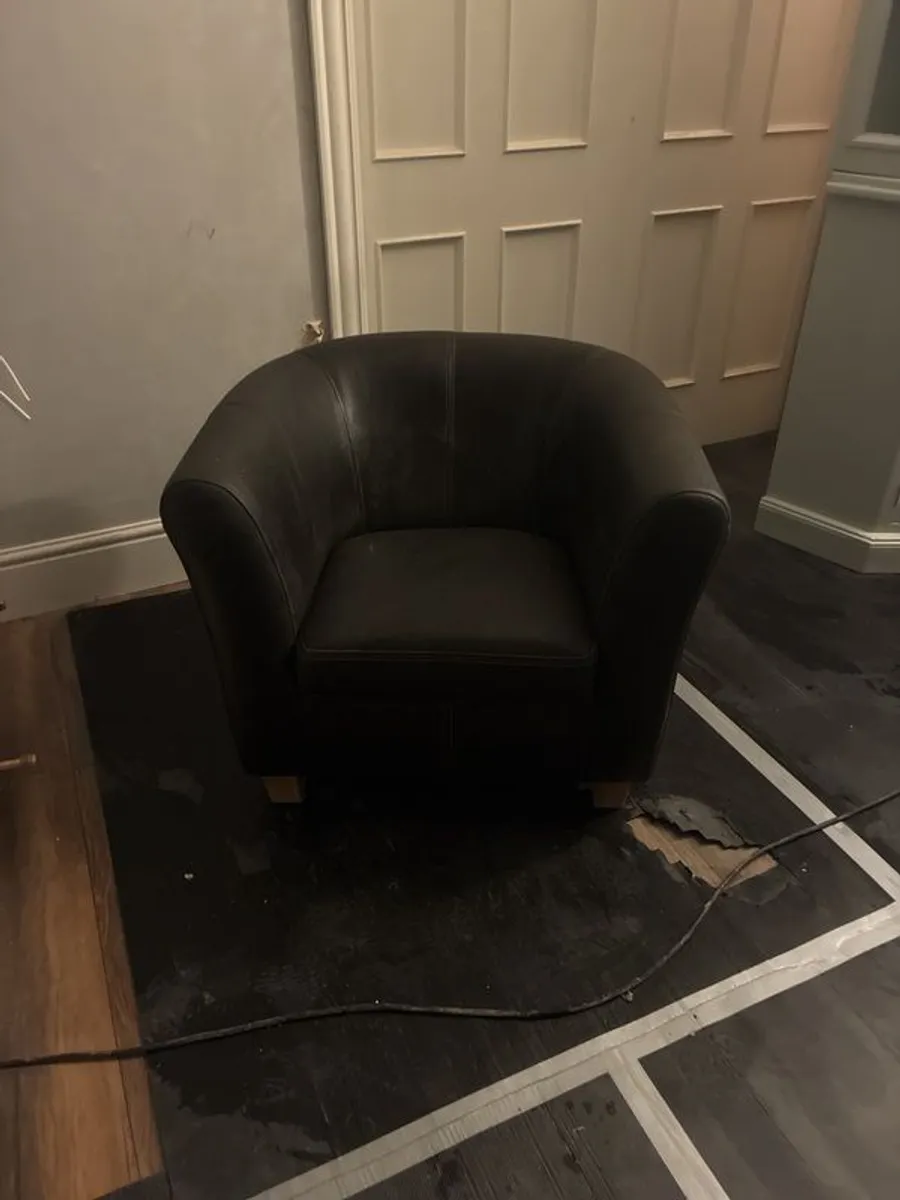 Leather Tub Chair - Image 1