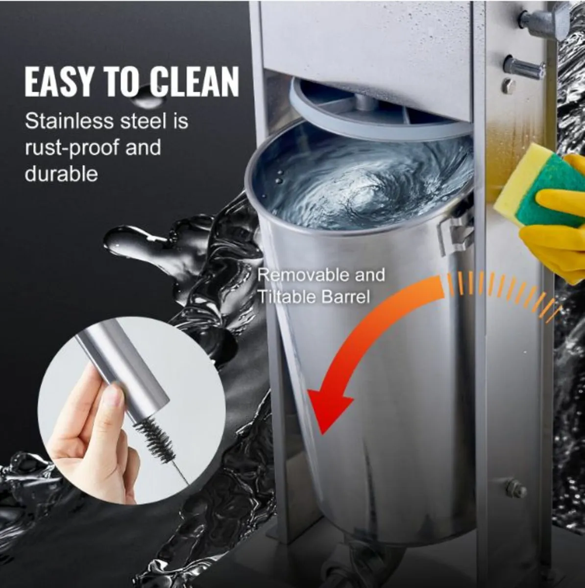 15L Vertical Sausage Stuffer Machine Stainless Ste - Image 3