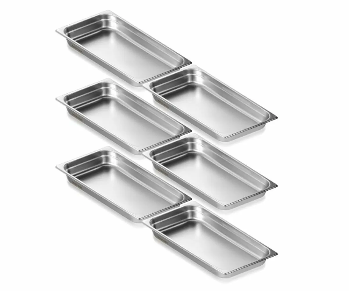 6 Pack of Deep Steam Table Pan Stainless Steel - Image 1