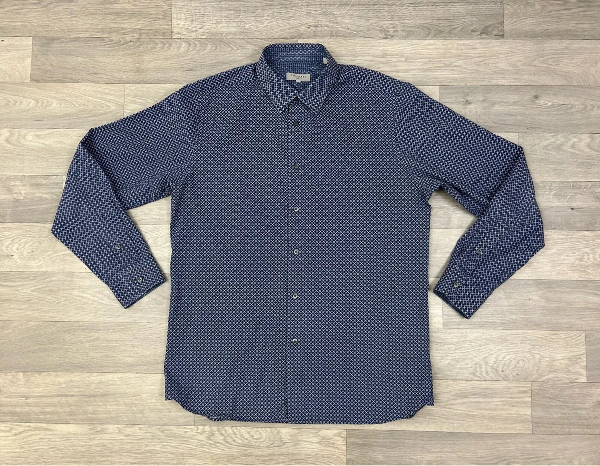 Ted Baker Button Down Patterned Shirt Mens Medium - Image 1