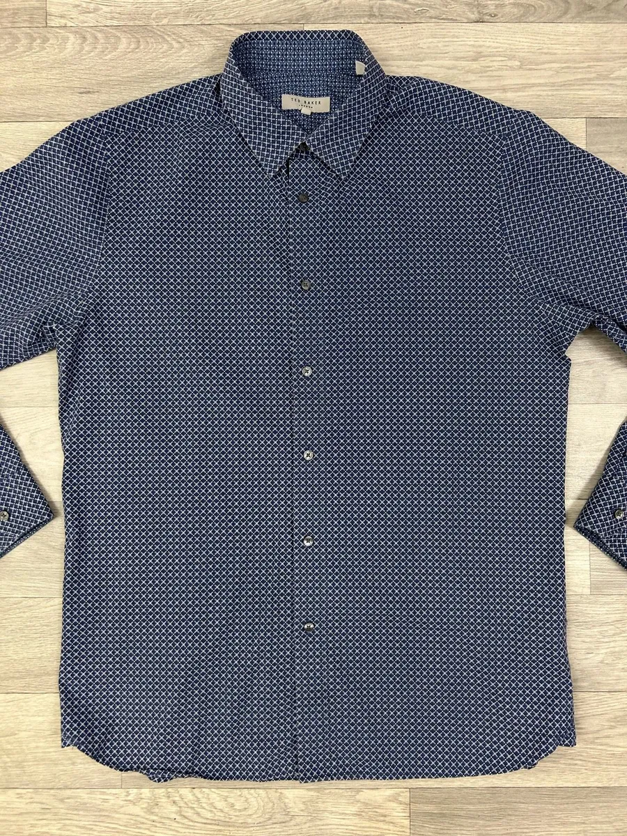 Ted Baker Button Down Patterned Shirt Mens Medium - Image 2