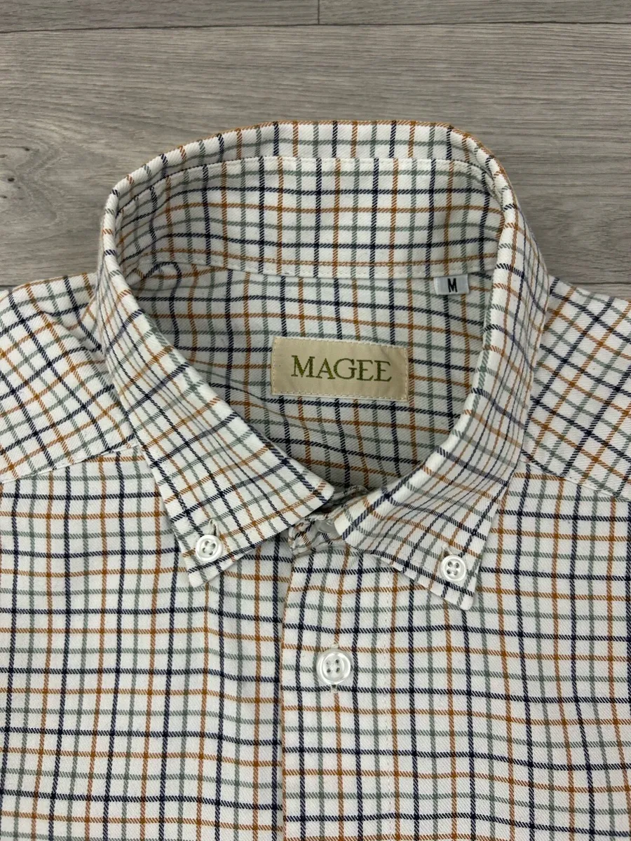 Magee Button Down Check Oxford Shirt Mens Medium - Image 4