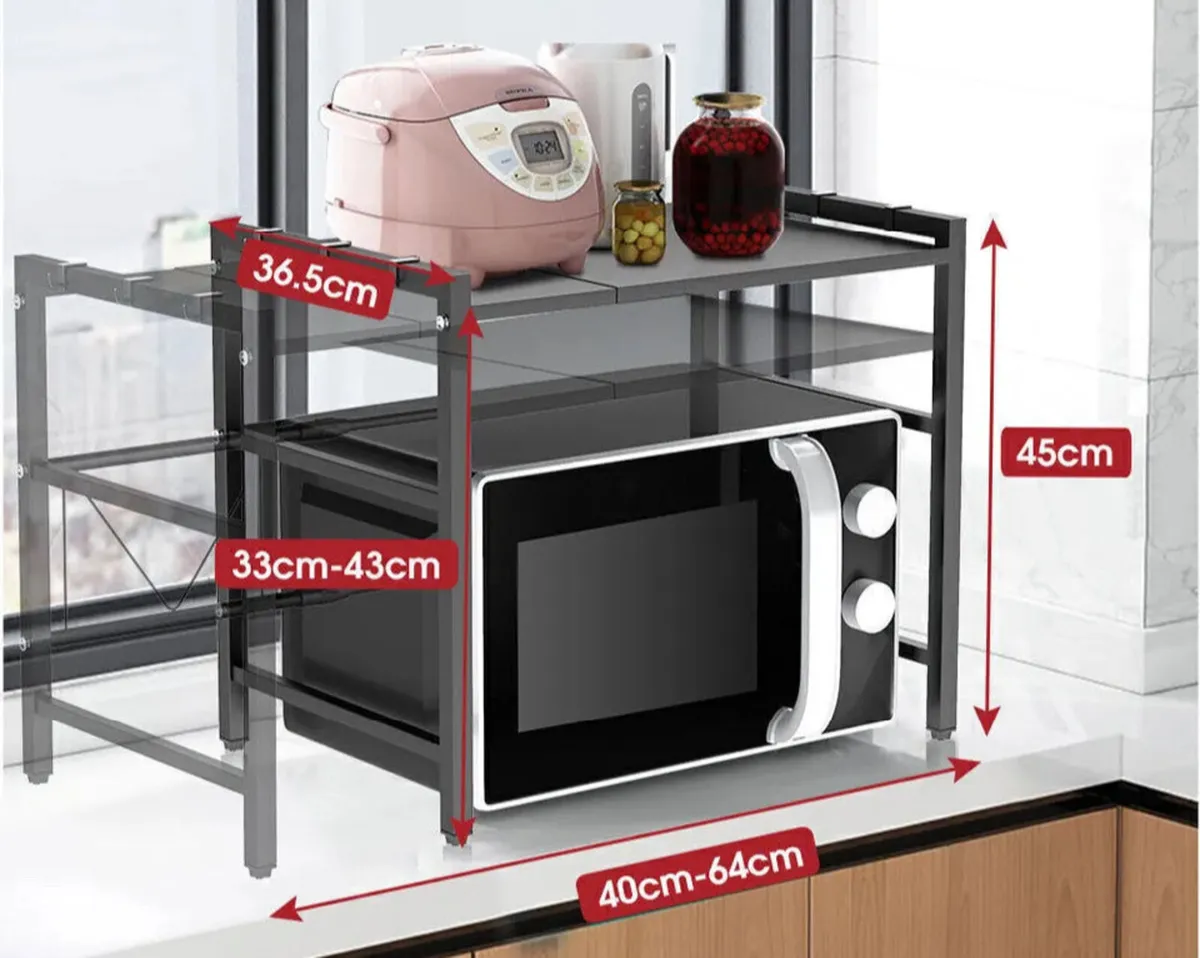 2 Tier Adjustable Rack for Microwave - Image 1