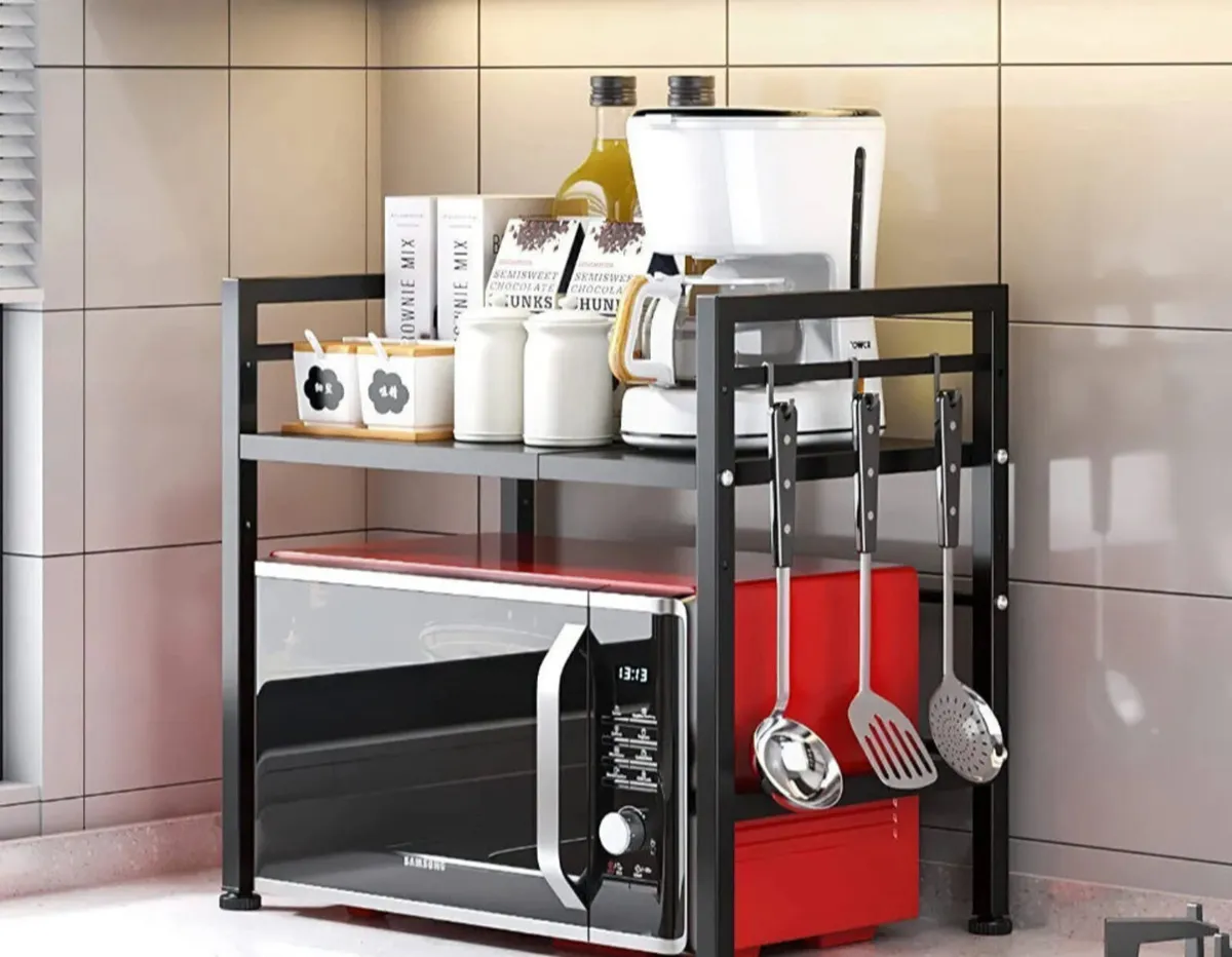 2 Tier Adjustable Rack for Microwave - Image 2