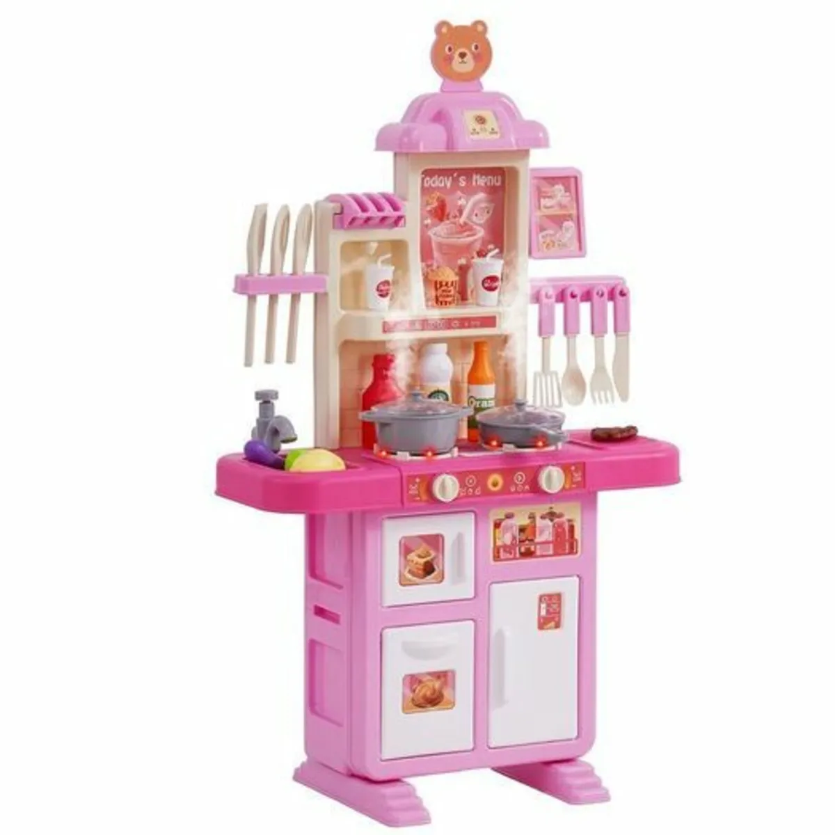 Kitchen Playset Kids Pretend Cooking Play Toy 48 P - Image 1