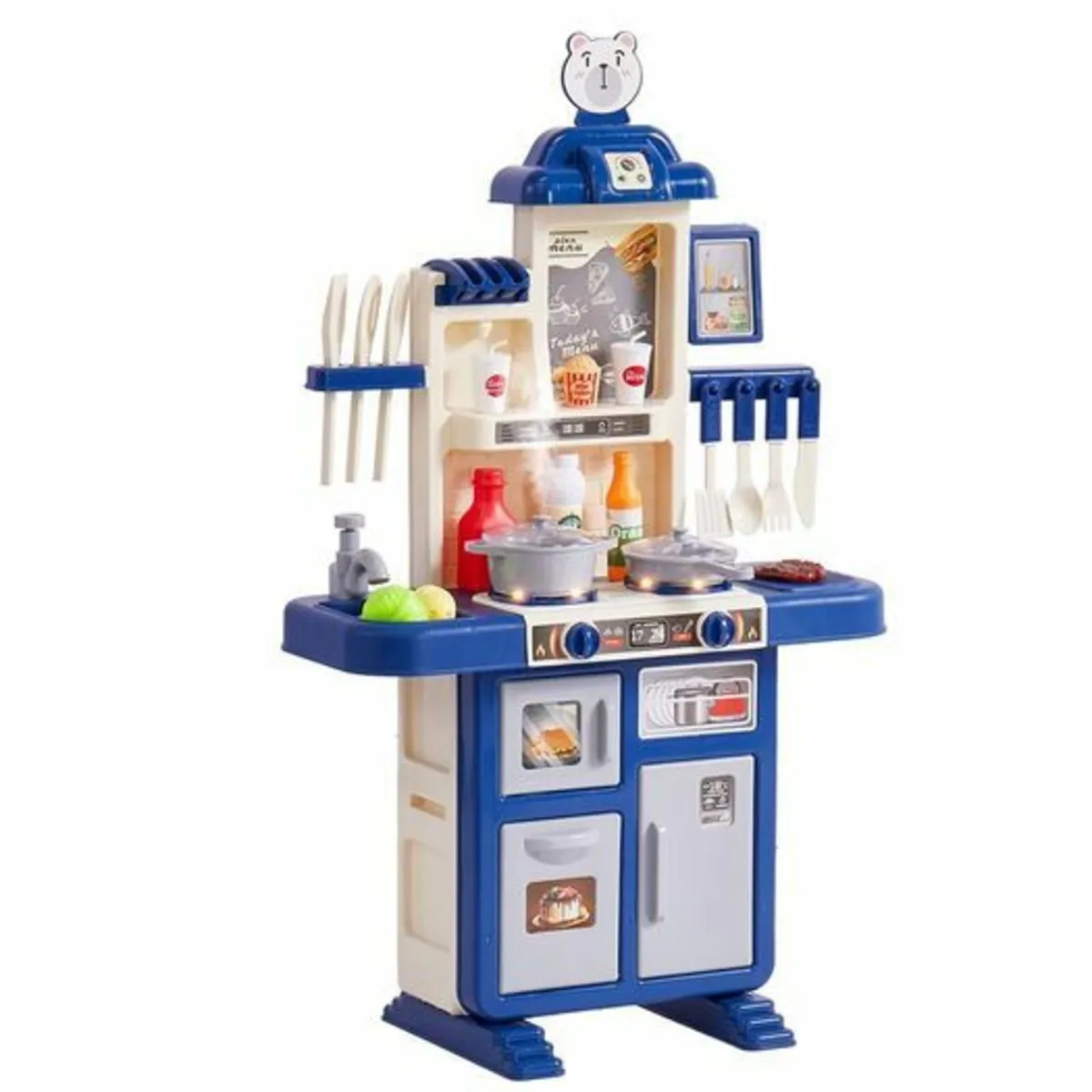 Kitchen Playset Kids Pretend Cooking Play Toy 48 P - Image 1