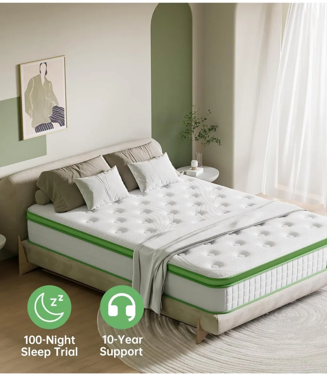 Single, 10 Inch Hybrid Mattress, Medium Firm with - Image 4