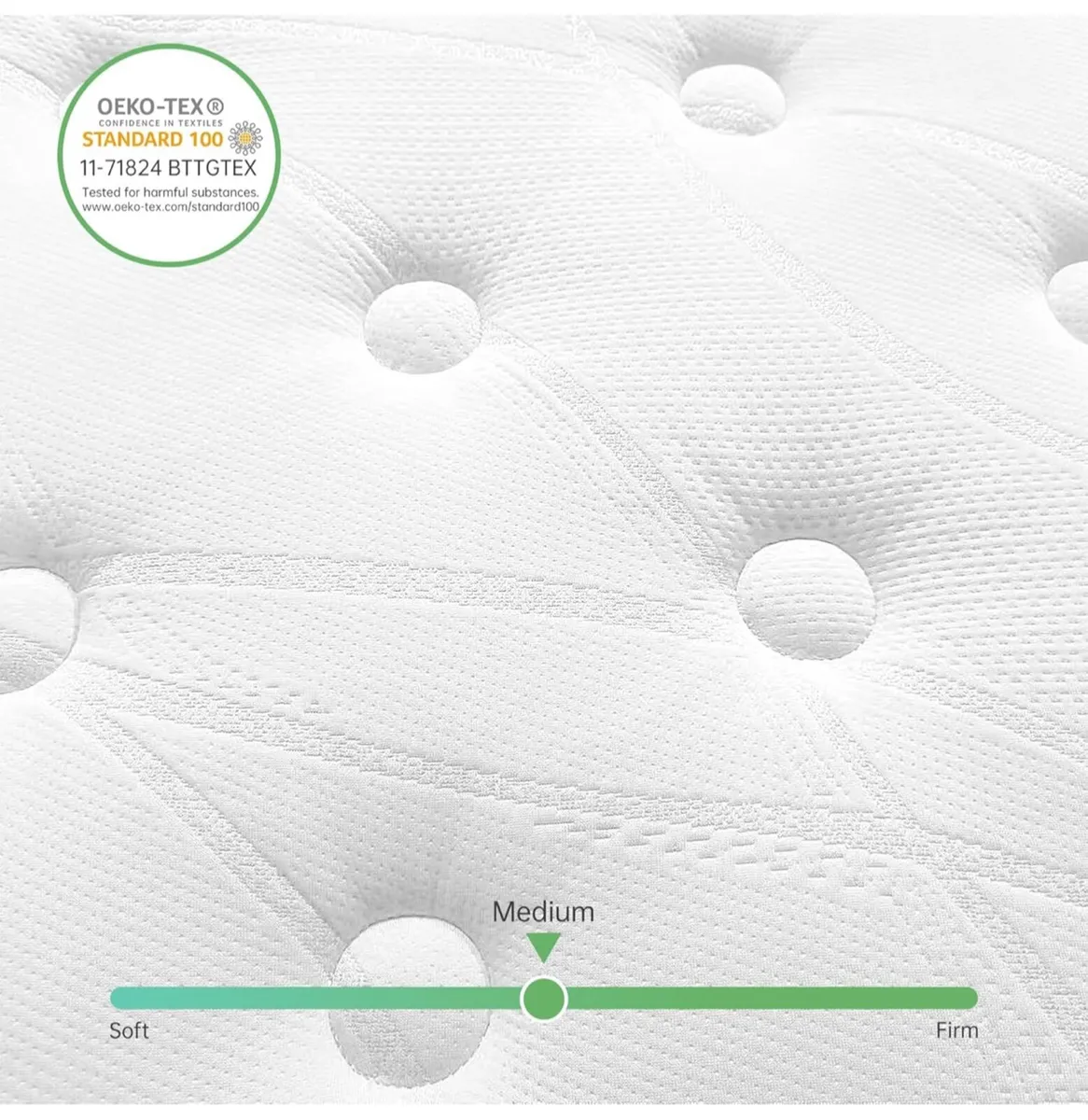 Single, 10 Inch Hybrid Mattress, Medium Firm with - Image 3