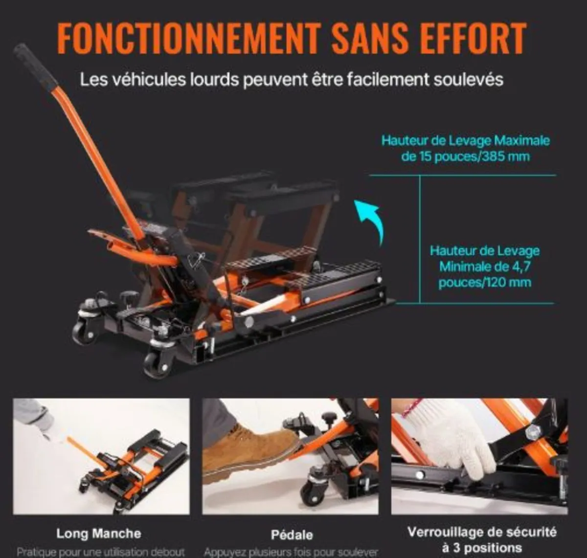 Motorcycle Hydraulic Pump Jack 680.4 kg ATV Dirt - Image 2