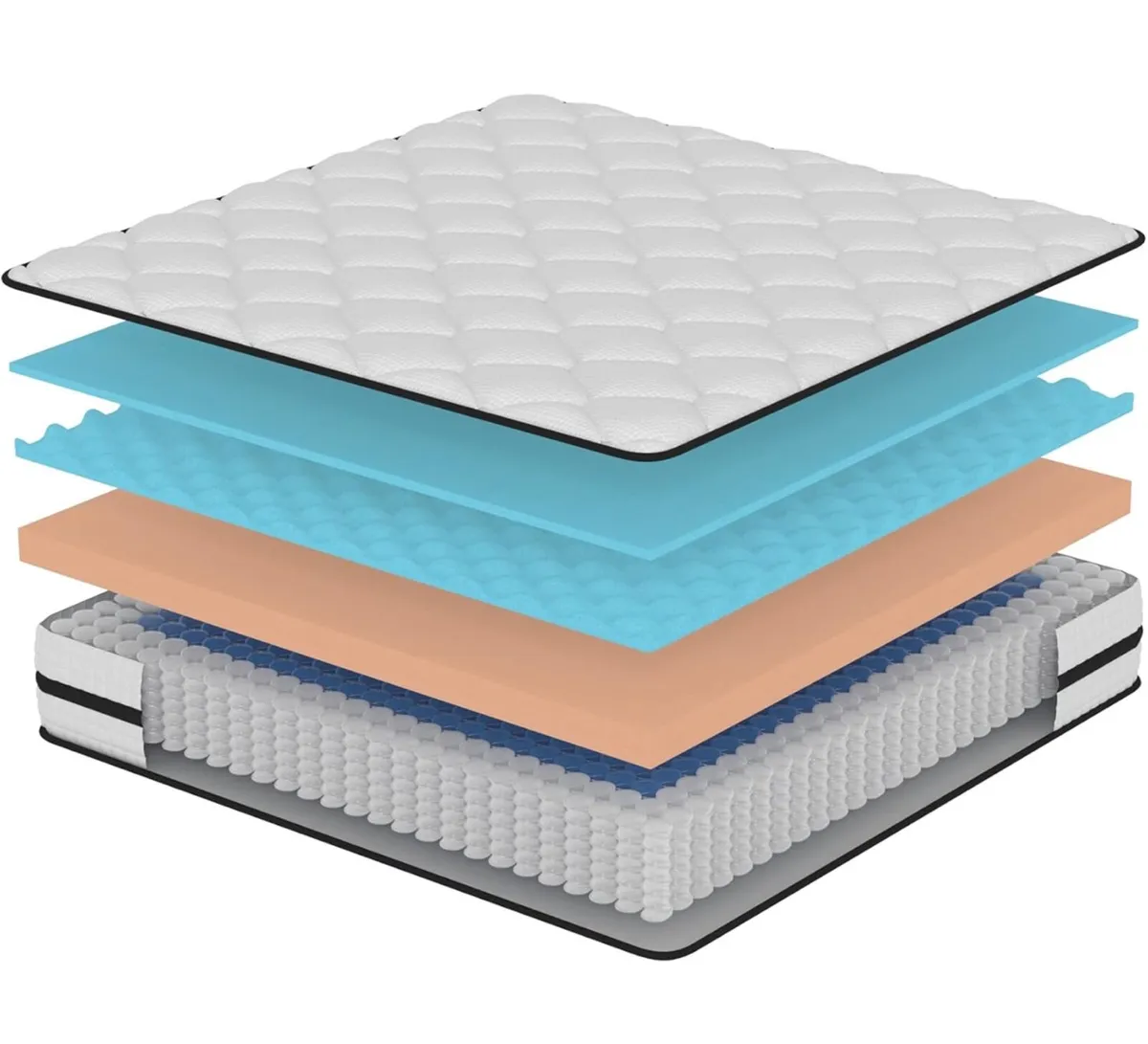 Single Mattress, Hybrid Memory Foam and Spring Mat - Image 2
