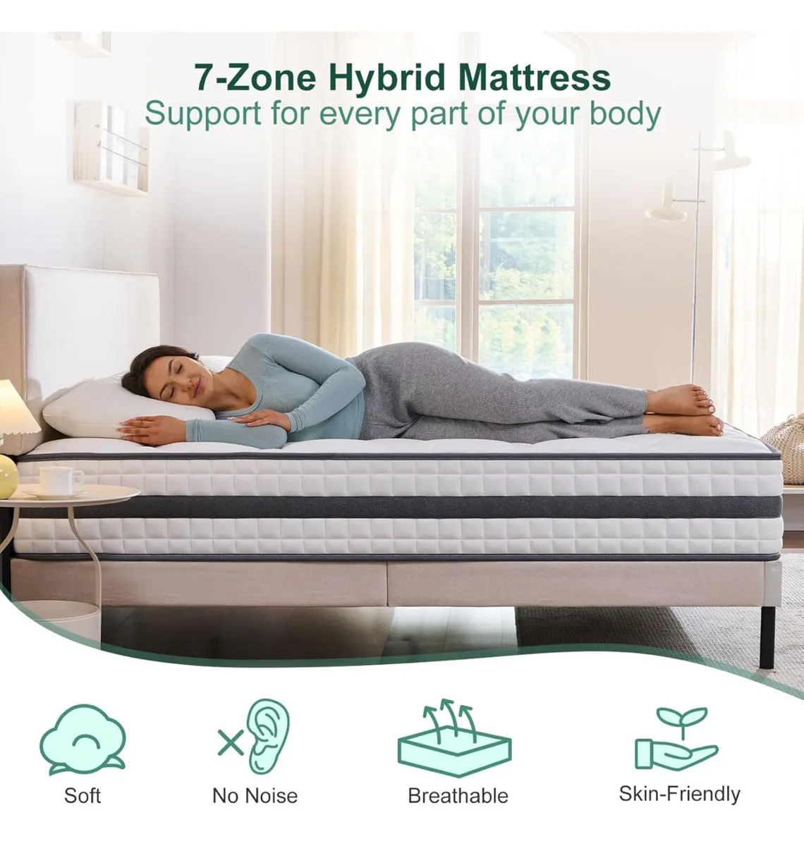 Single Mattress, Hybrid Memory Foam and Spring Mat - Image 3