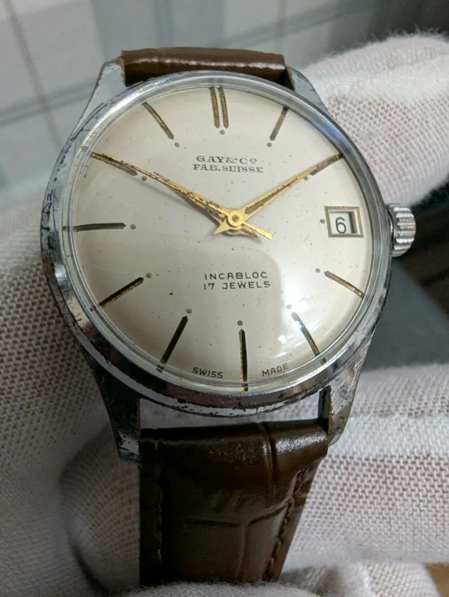 V Rare Vintage Gay & Co. Incabloc Swiss Watch - Image 1