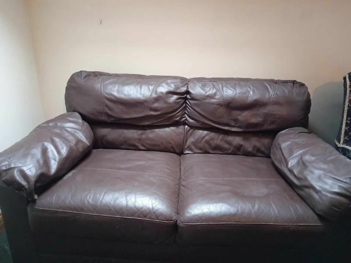 Brown Leather sofa - Image 1