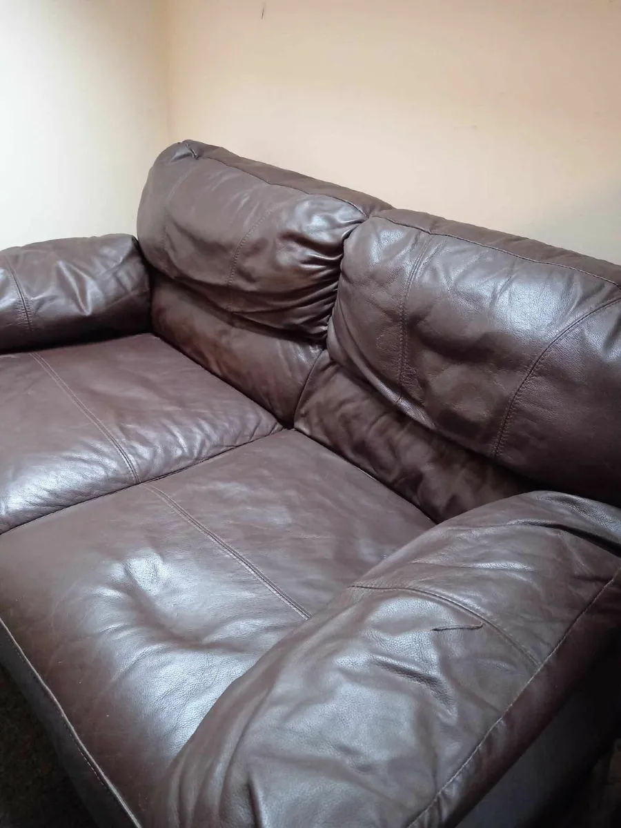 Brown Leather sofa - Image 2
