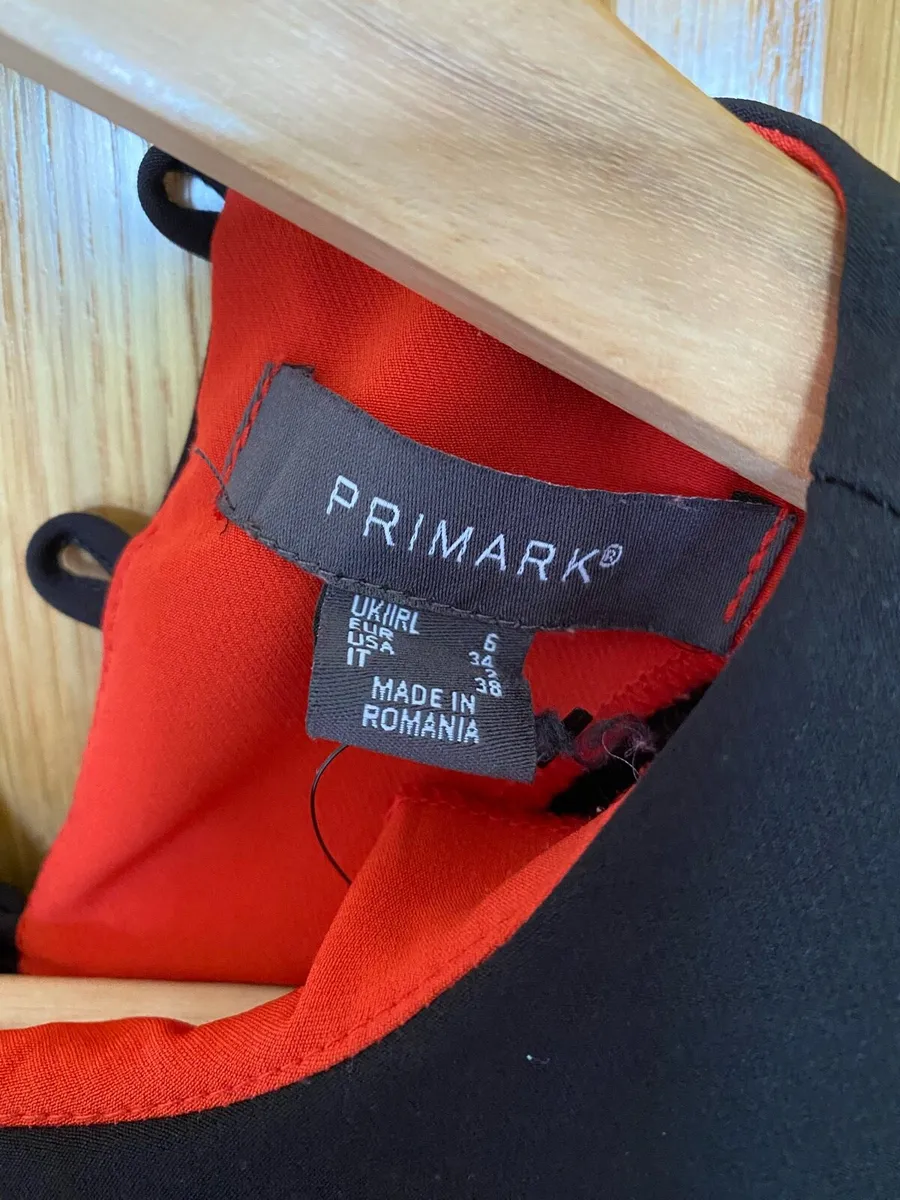 Women’s Red and Black Midi Scallop Dress - Image 3