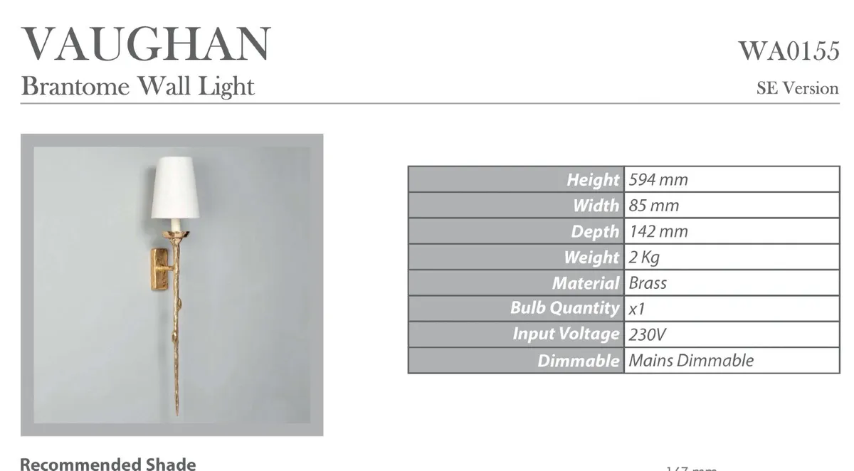 Wall Lights Pair- Vaughan Lighting - Image 2