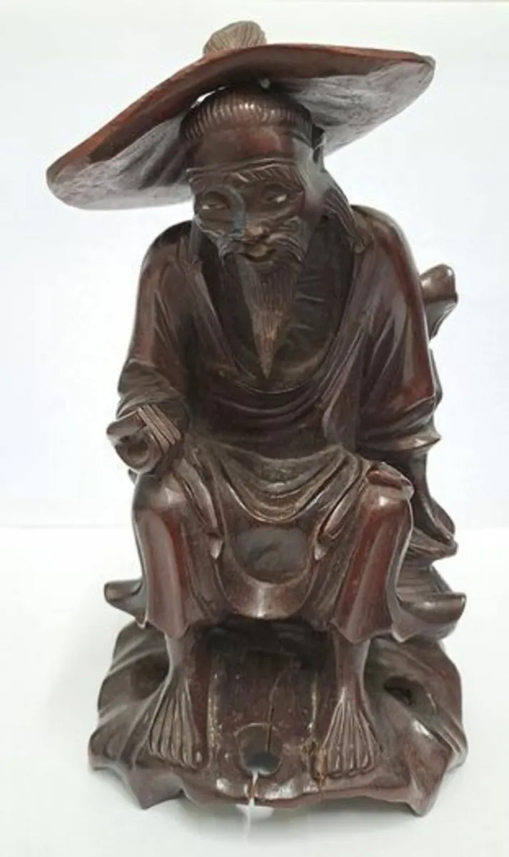 Antique Chinese wooden figurine - Image 1