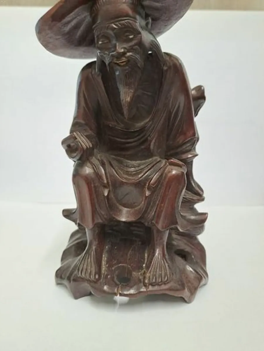 Antique Chinese wooden figurine - Image 3
