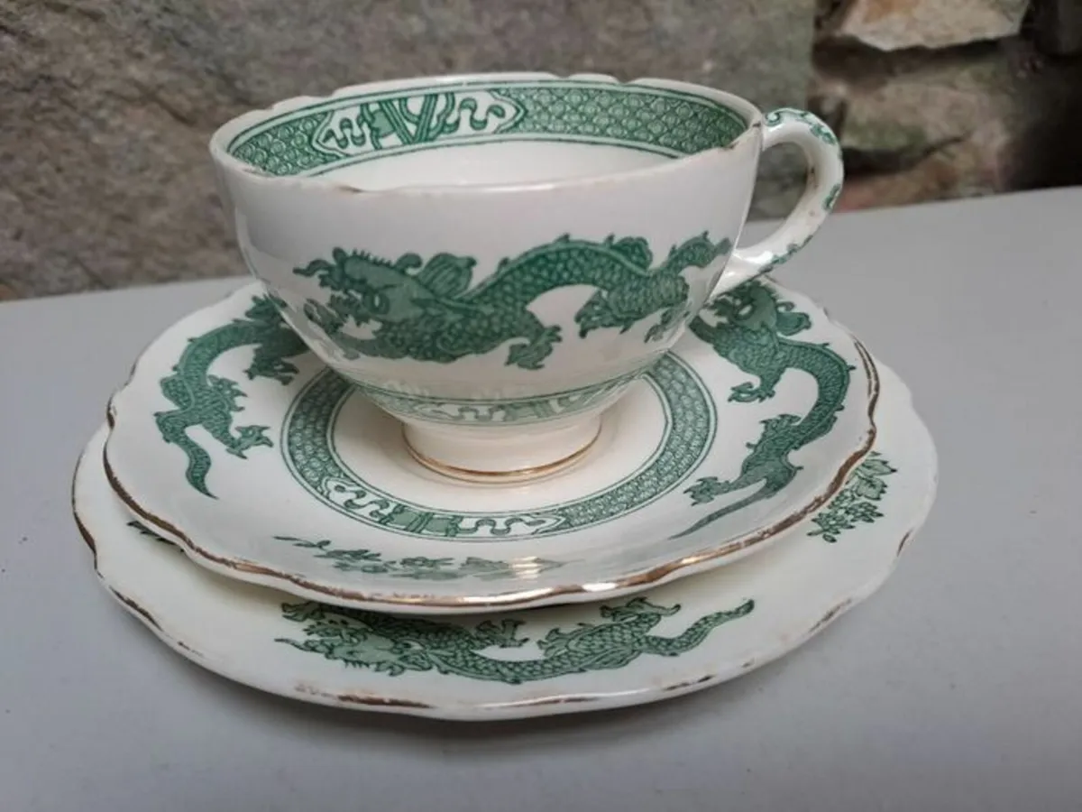 Antique Royal Cauldon cup, saucer and cake plate - Image 1