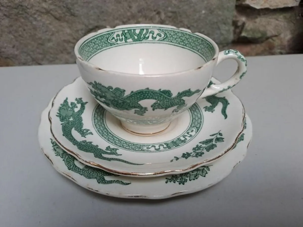 Antique Royal Cauldon cup, saucer and cake plate - Image 2