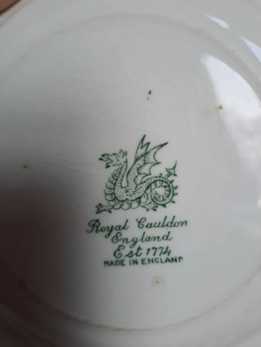 Antique Royal Cauldon cup, saucer and cake plate - Image 3